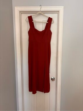 Park and Fifth Brick Red Sleeveless Midi Dress with side slit